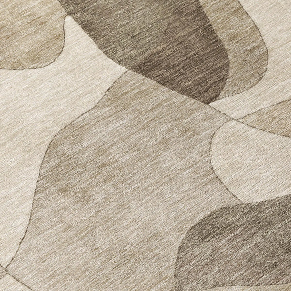 5' X 8' Beige And Brown Abstract Washable Indoor Outdoor Area Rug Homeroots Outdoor