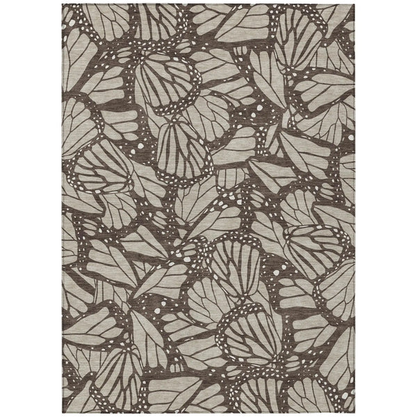5' X 8' Beige And Brown Animal Print Washable Indoor Outdoor Area Rug Homeroots Outdoor