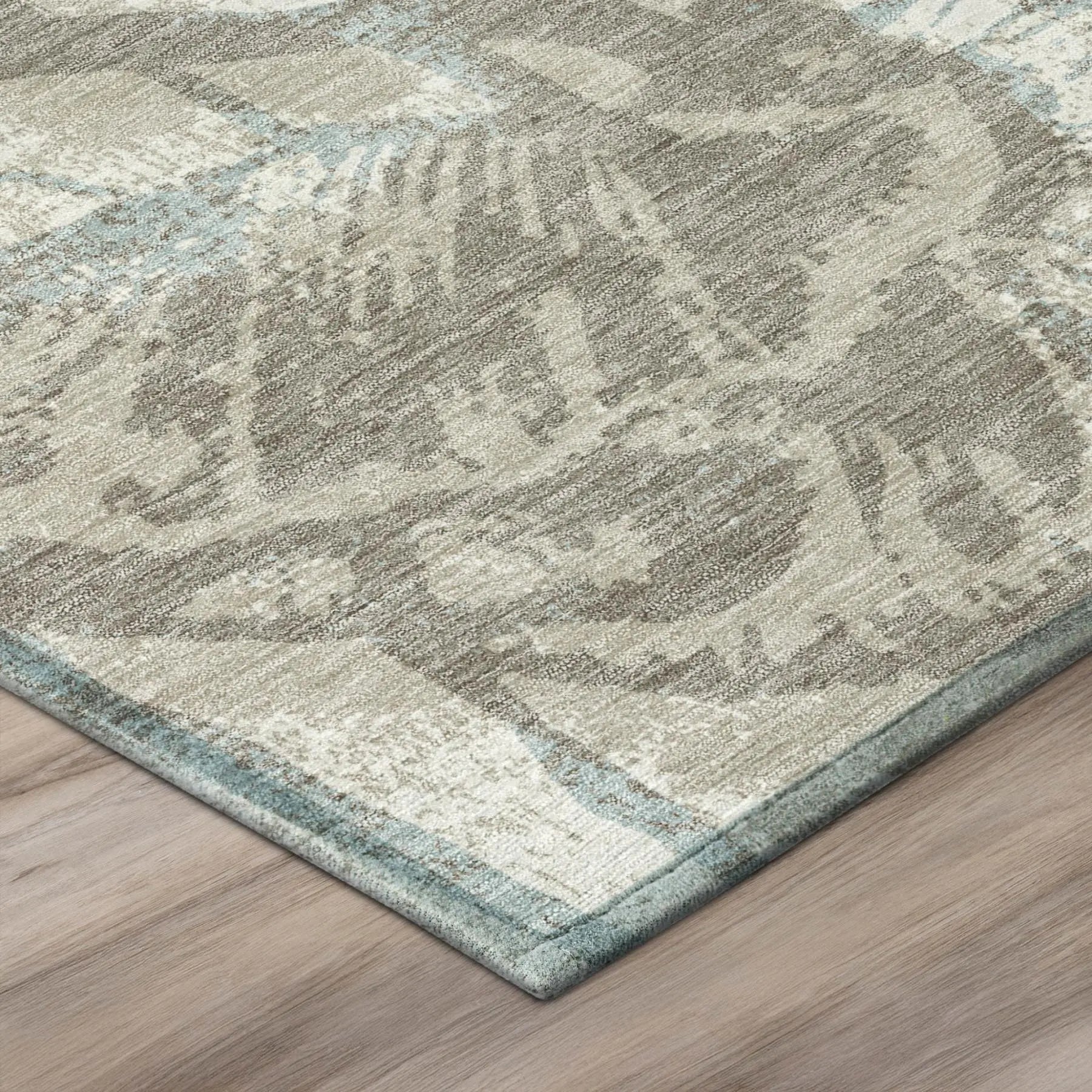 5' X 8' Beige And Brown Floral Washable Indoor Outdoor Area Rug Homeroots Outdoor