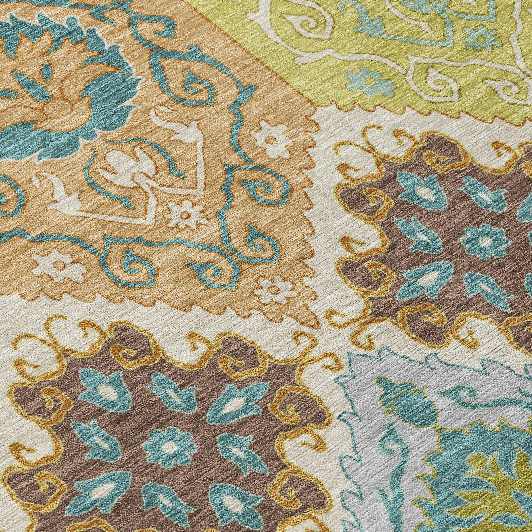 5' X 8' Beige And Brown Geometric Washable Indoor Outdoor Area Rug Homeroots Outdoor