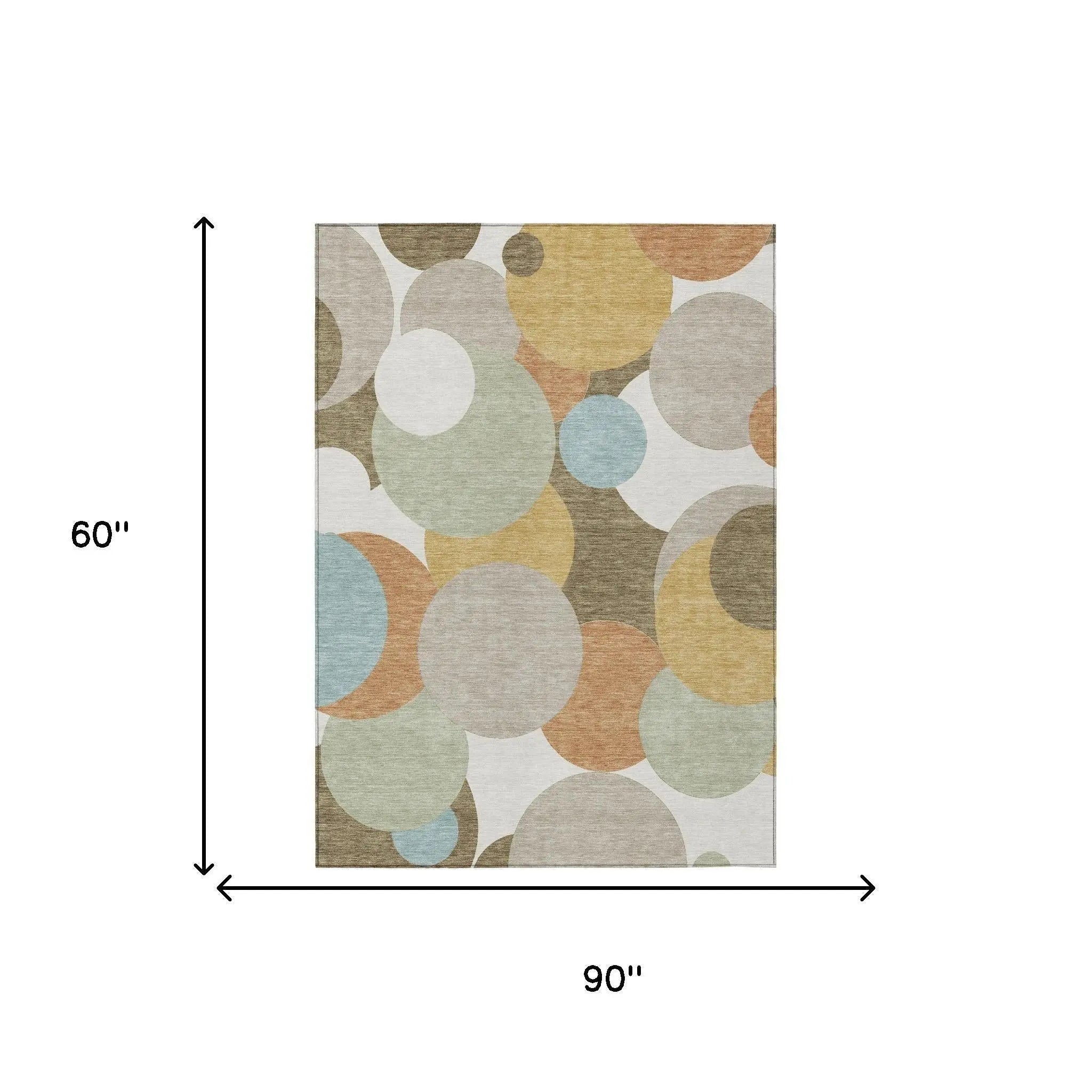5' X 8' Beige And Brown Geometric Washable Indoor Outdoor Area Rug Homeroots Outdoor