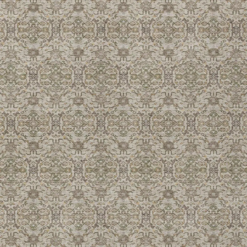 5' X 8' Beige And Brown Oriental Washable Indoor Outdoor Area Rug Homeroots Outdoor