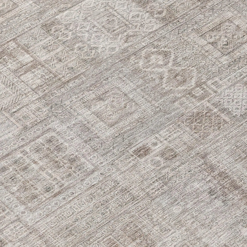 5' X 8' Beige And Brown Oriental Washable Indoor Outdoor Area Rug Homeroots Outdoor
