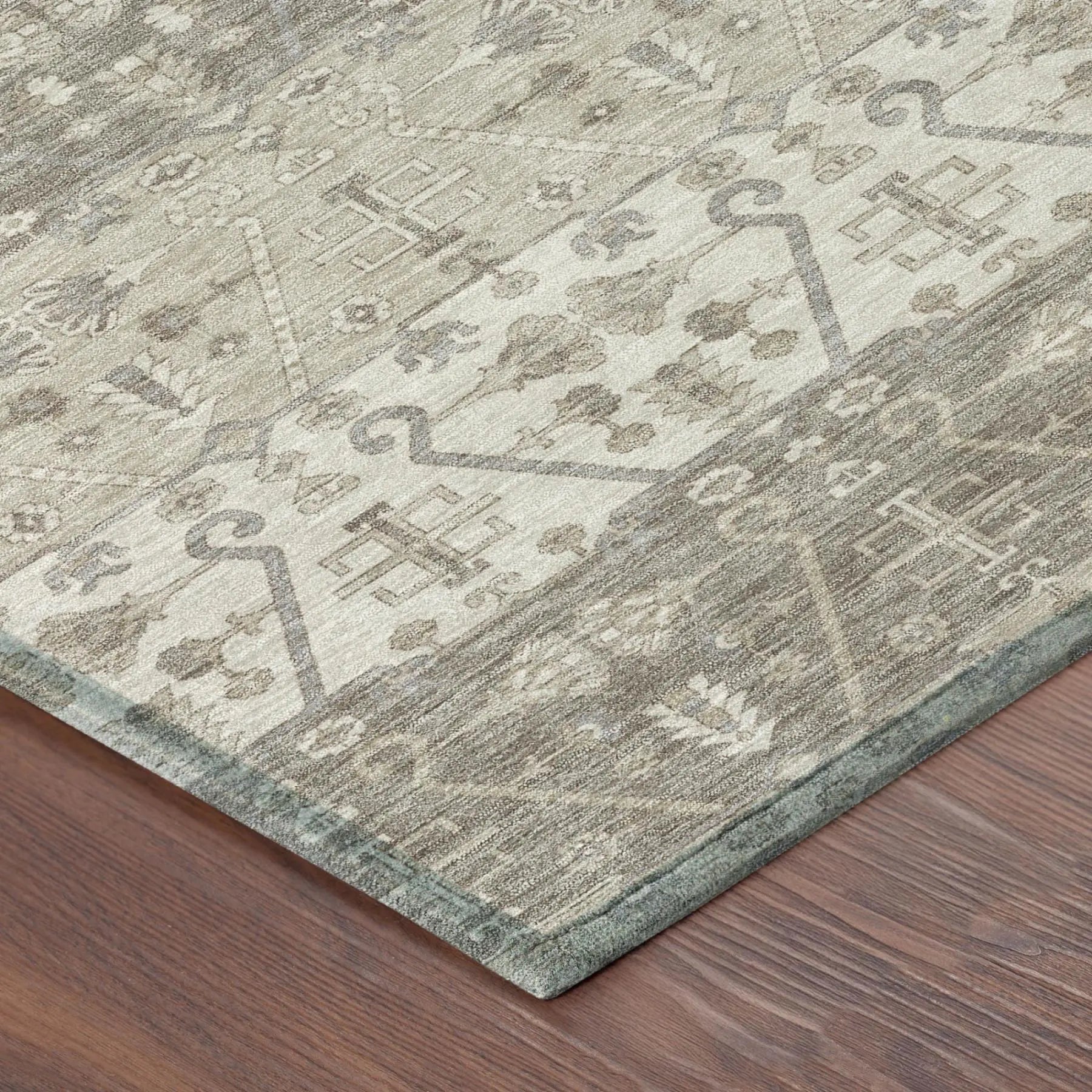 5' X 8' Beige And Brown Oriental Washable Indoor Outdoor Area Rug Homeroots Outdoor