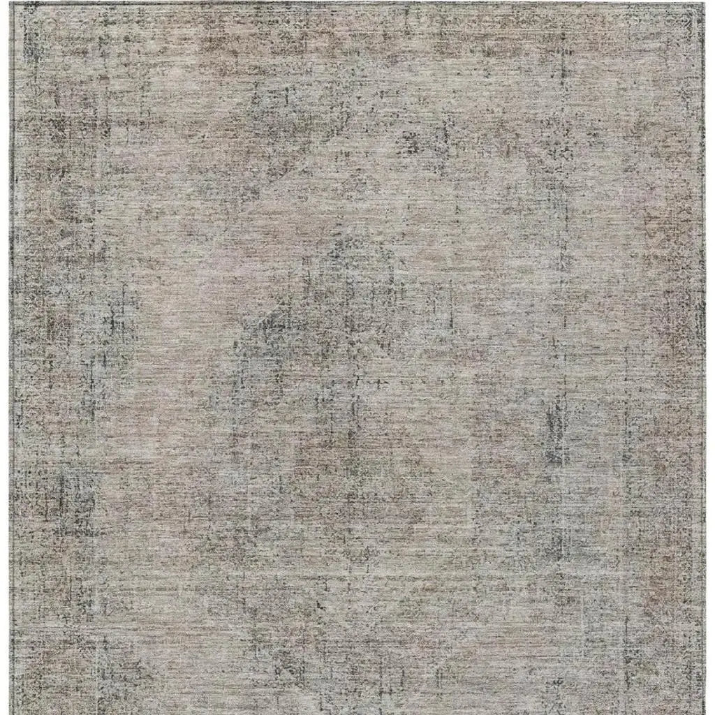 5' X 8' Beige And Brown Oriental Washable Indoor Outdoor Area Rug Homeroots Outdoor