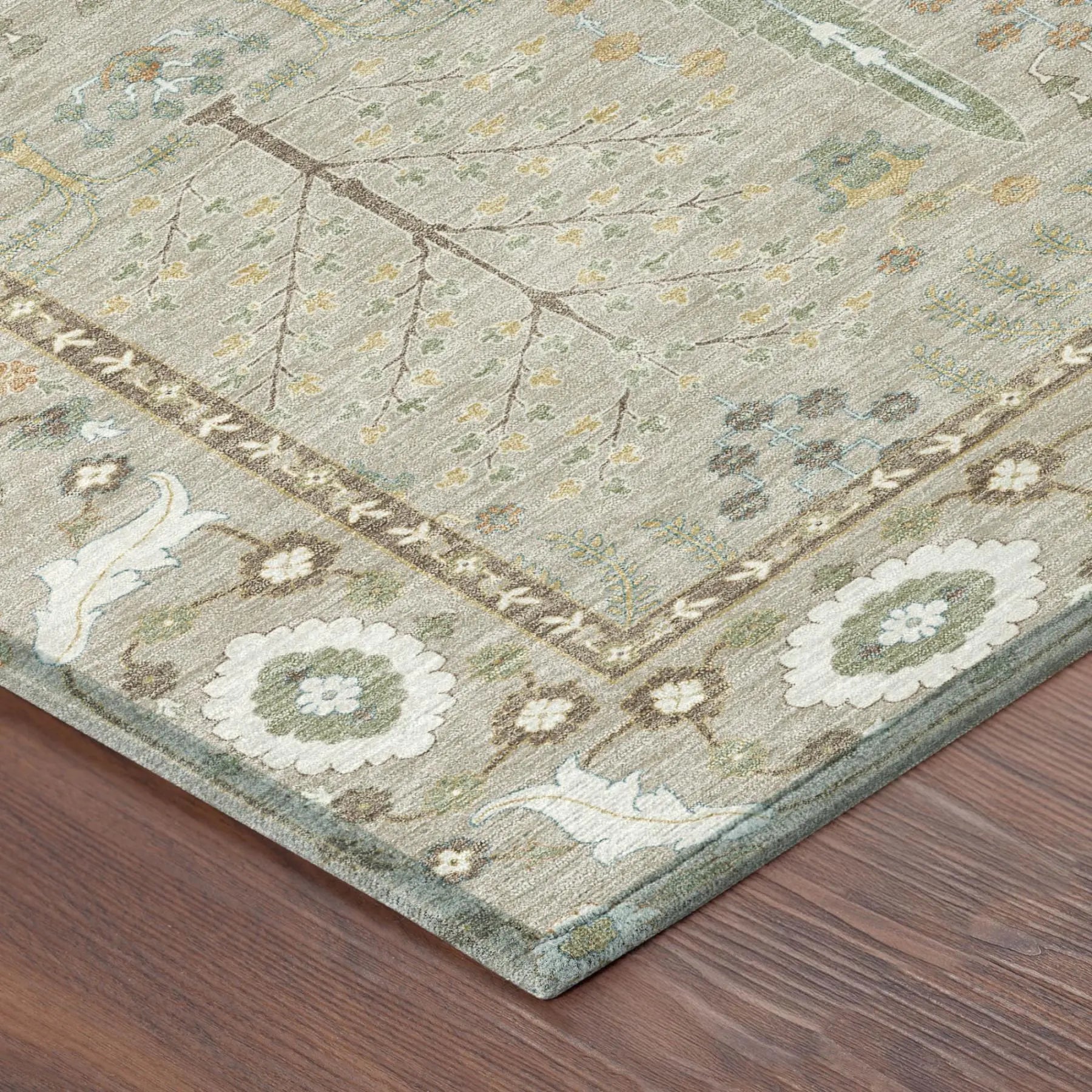 5' X 8' Beige And Brown Oriental Washable Indoor Outdoor Area Rug Homeroots Outdoor