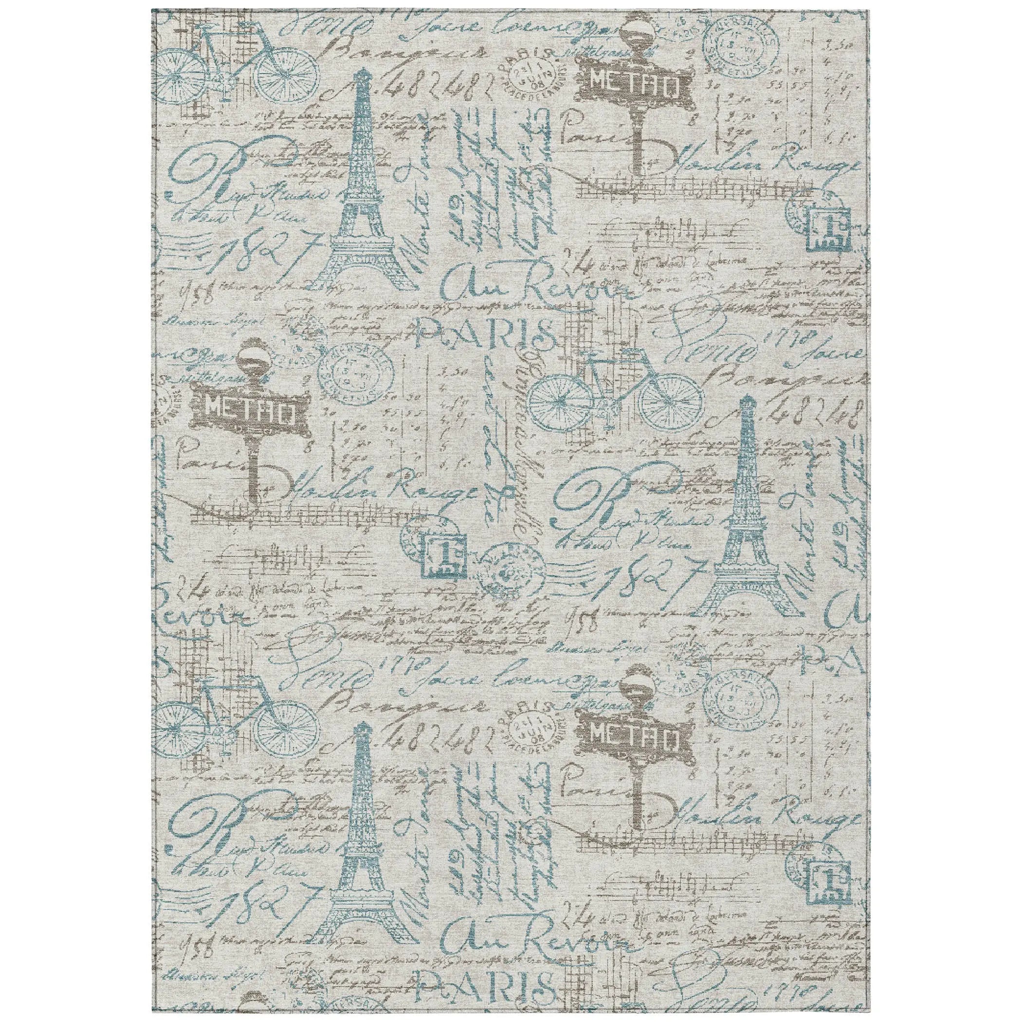 5' X 8' Beige And Brown Southwestern Washable Indoor Outdoor Area Rug Homeroots Outdoor
