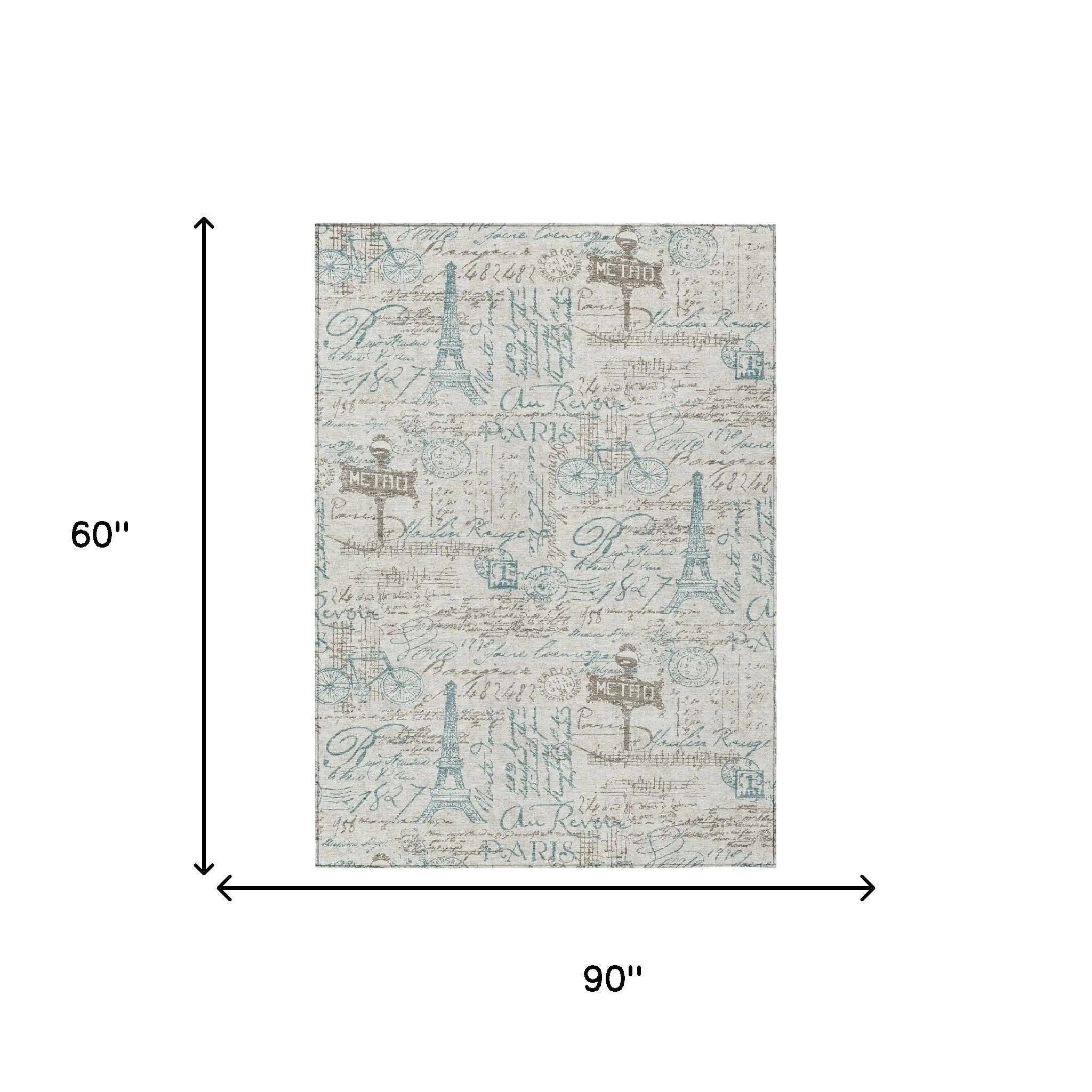 5' X 8' Beige And Brown Southwestern Washable Indoor Outdoor Area Rug Homeroots Outdoor