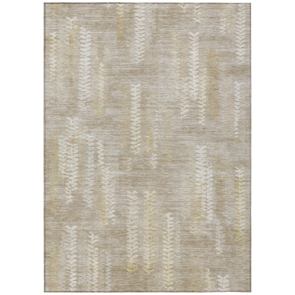 5' X 8' Beige And Brown Striped Washable Indoor Outdoor Area Rug Homeroots Outdoor