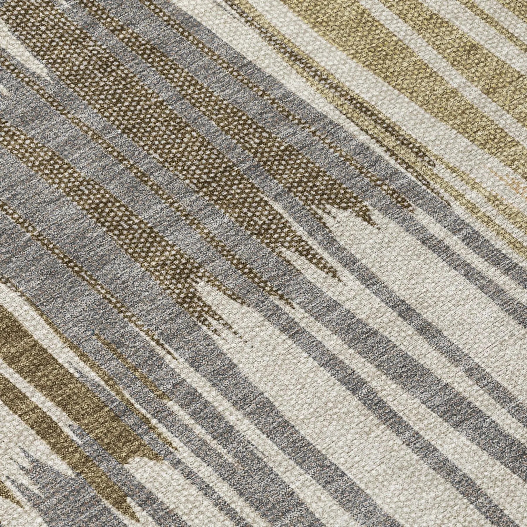 5' X 8' Beige And Brown Striped Washable Indoor Outdoor Area Rug Homeroots Outdoor