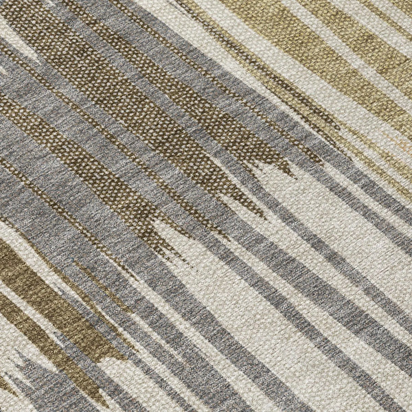 5' X 8' Beige And Brown Striped Washable Indoor Outdoor Area Rug Homeroots Outdoor