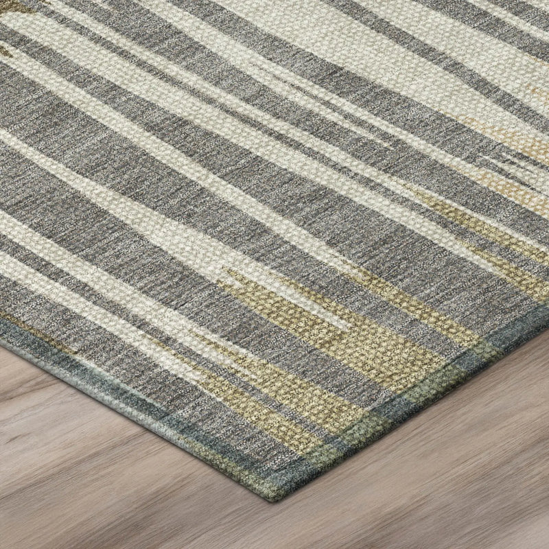 5' X 8' Beige And Brown Striped Washable Indoor Outdoor Area Rug Homeroots Outdoor