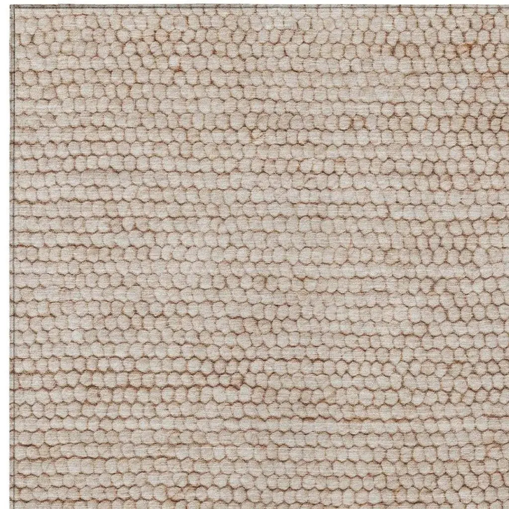 5' X 8' Beige And Brown Striped Washable Indoor Outdoor Area Rug Homeroots Outdoor