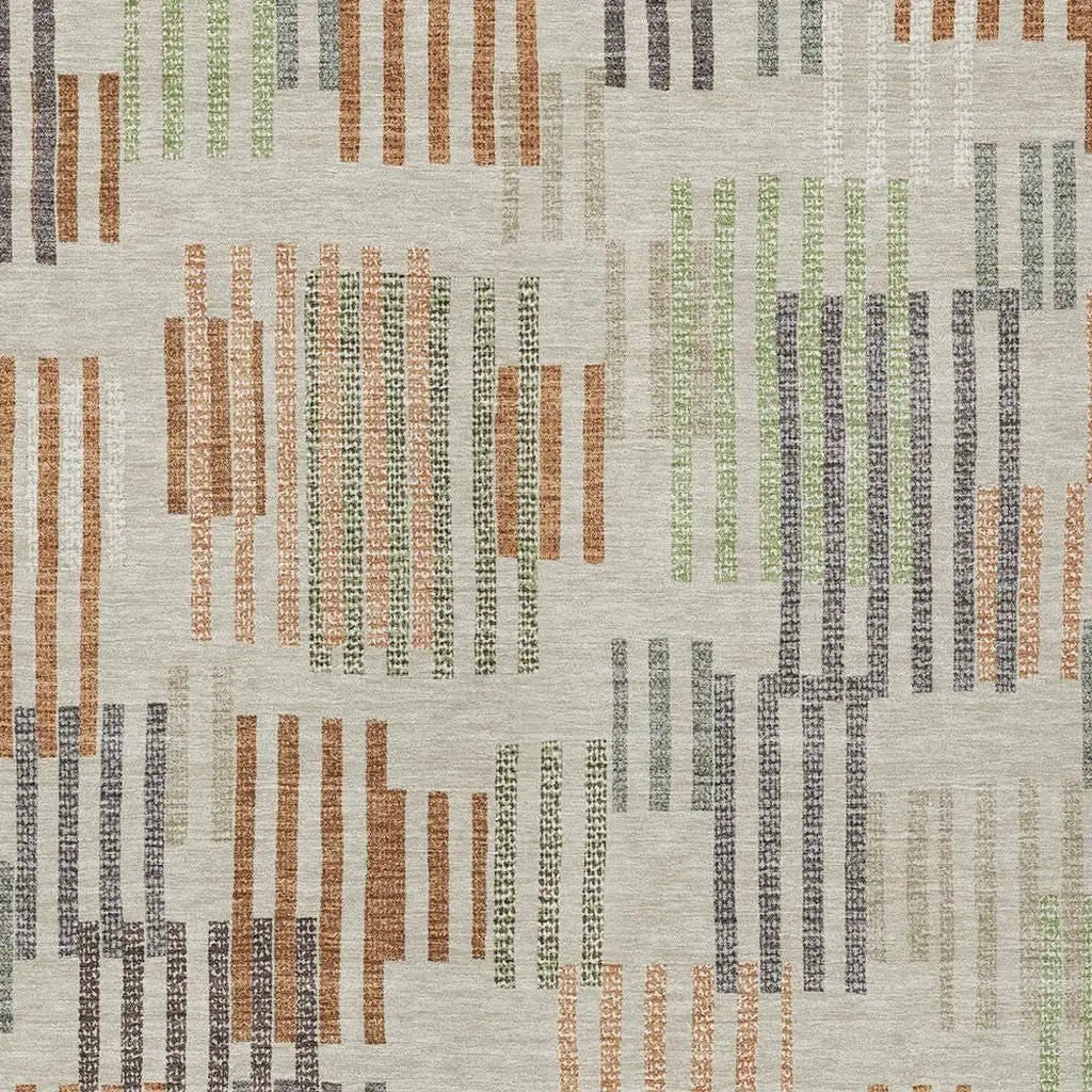 5' X 8' Beige And Charcoal Striped Washable Indoor Outdoor Area Rug Homeroots Outdoor