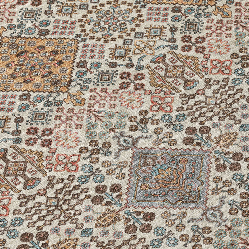 5' X 8' Beige And Copper Geometric Washable Indoor Outdoor Area Rug Homeroots Outdoor