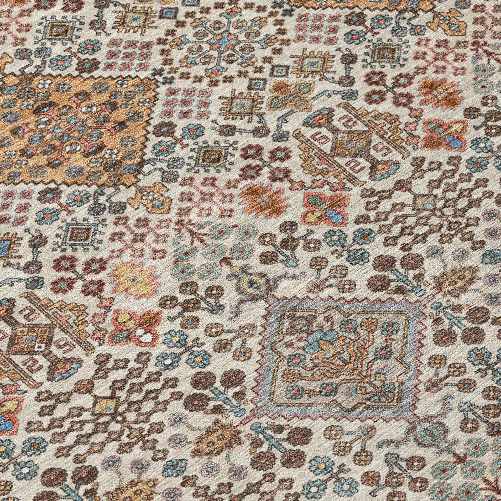 5' X 8' Beige And Copper Geometric Washable Indoor Outdoor Area Rug Homeroots Outdoor