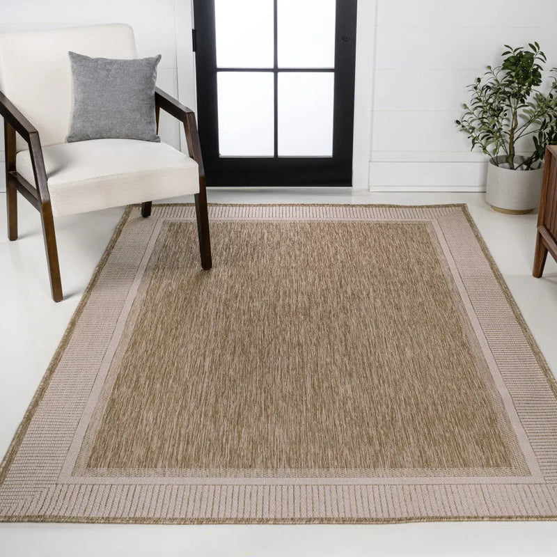 5' X 8' Beige And Cream Indoor Outdoor Area Rug Homeroots Outdoor