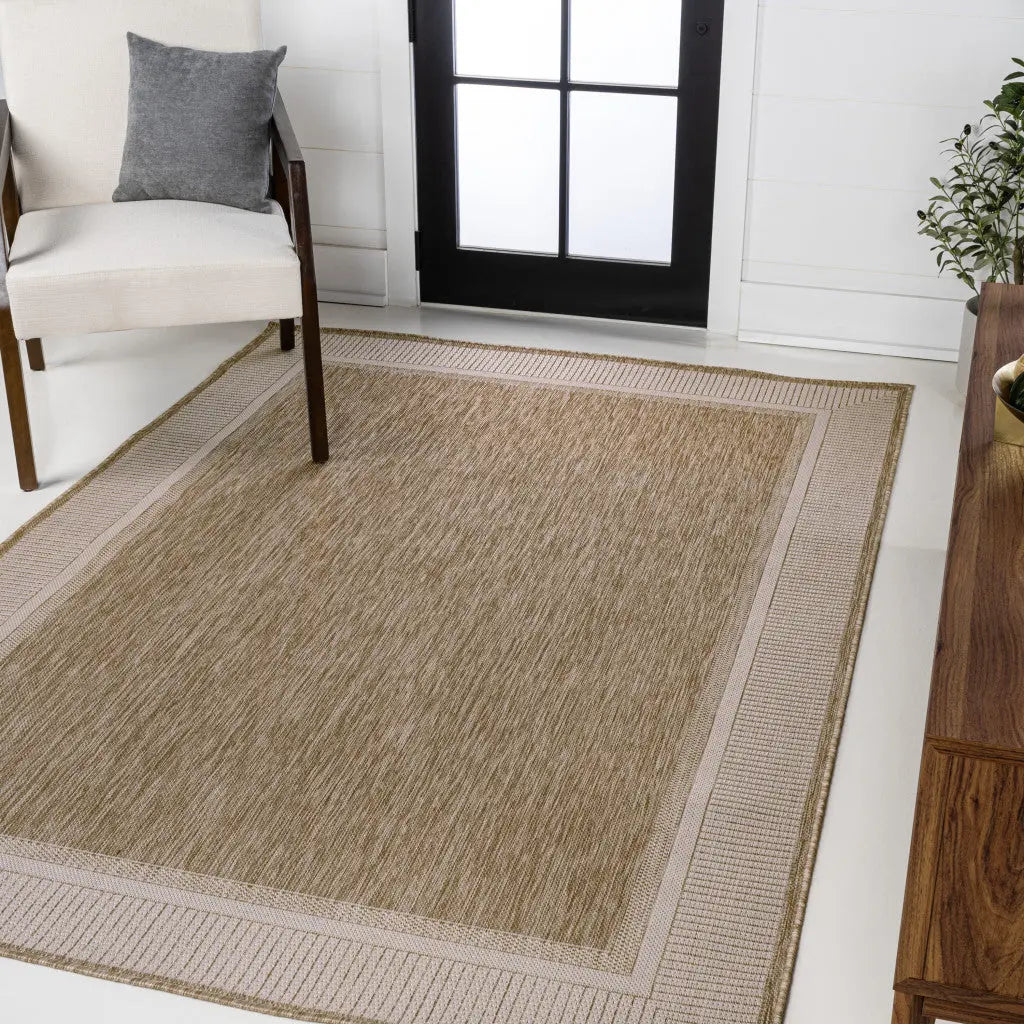 5' X 8' Beige And Cream Indoor Outdoor Area Rug Homeroots Outdoor