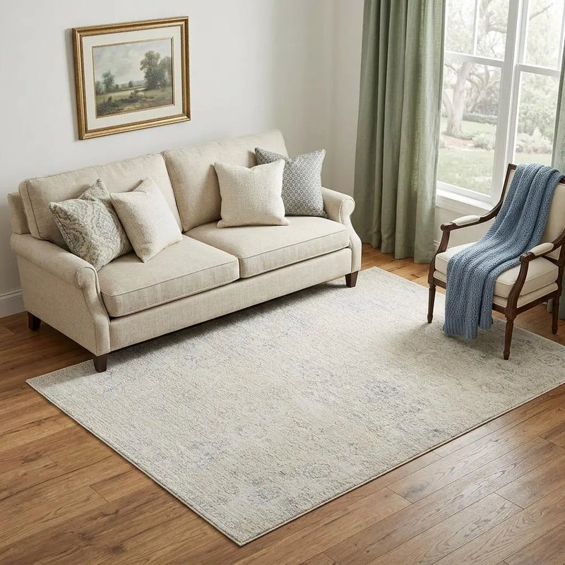 5' X 8' Beige And Gray Abstract Area Rug Homeroots Home Decor