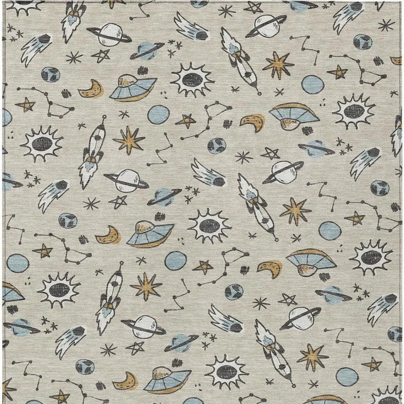 5' X 8' Beige And Gray Animal Print Washable Indoor Outdoor Area Rug Homeroots Outdoor