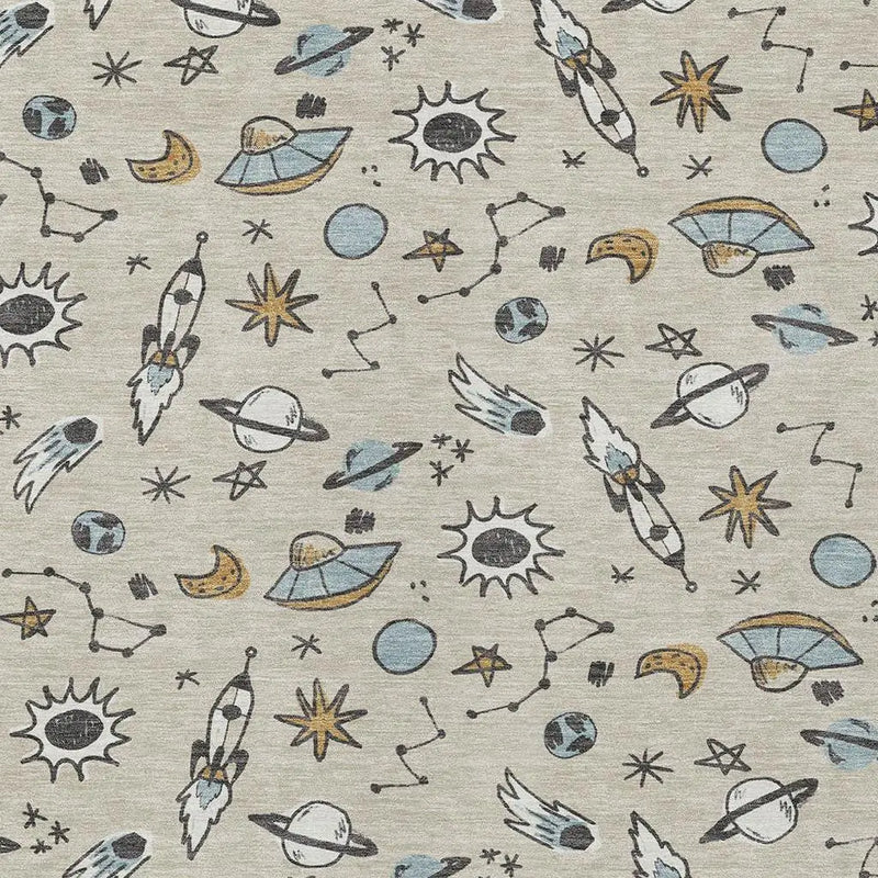 5' X 8' Beige And Gray Animal Print Washable Indoor Outdoor Area Rug Homeroots Outdoor
