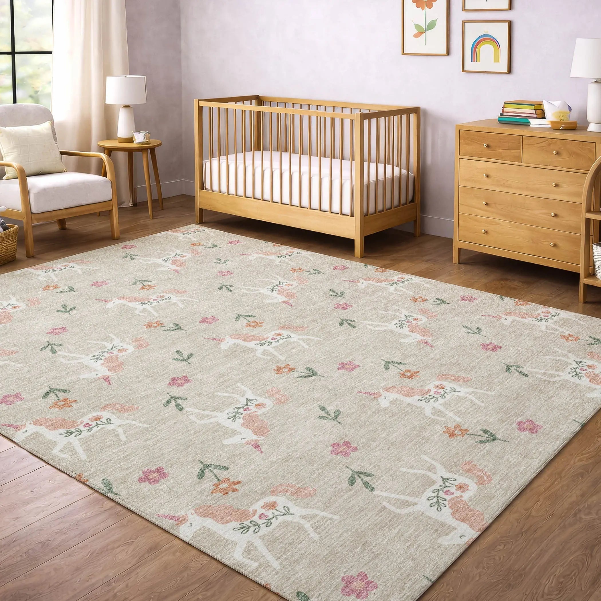5' X 8' Beige And Gray Floral Washable Indoor Outdoor Area Rug Homeroots Outdoor