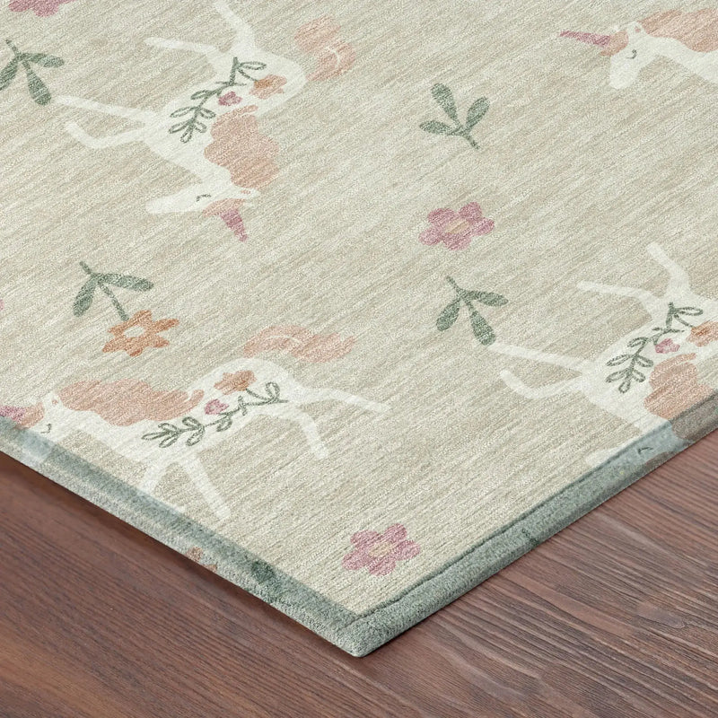 5' X 8' Beige And Gray Floral Washable Indoor Outdoor Area Rug Homeroots Outdoor