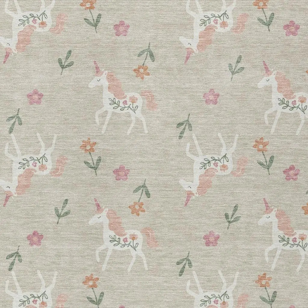 5' X 8' Beige And Gray Floral Washable Indoor Outdoor Area Rug Homeroots Outdoor