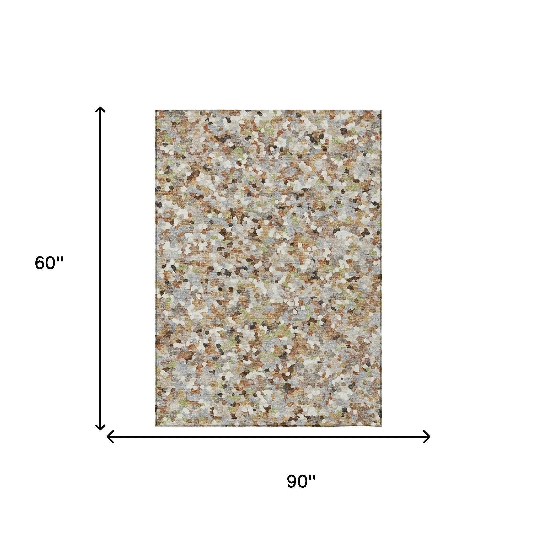 5' X 8' Beige And Gray Geometric Washable Indoor Outdoor Area Rug Homeroots Outdoor