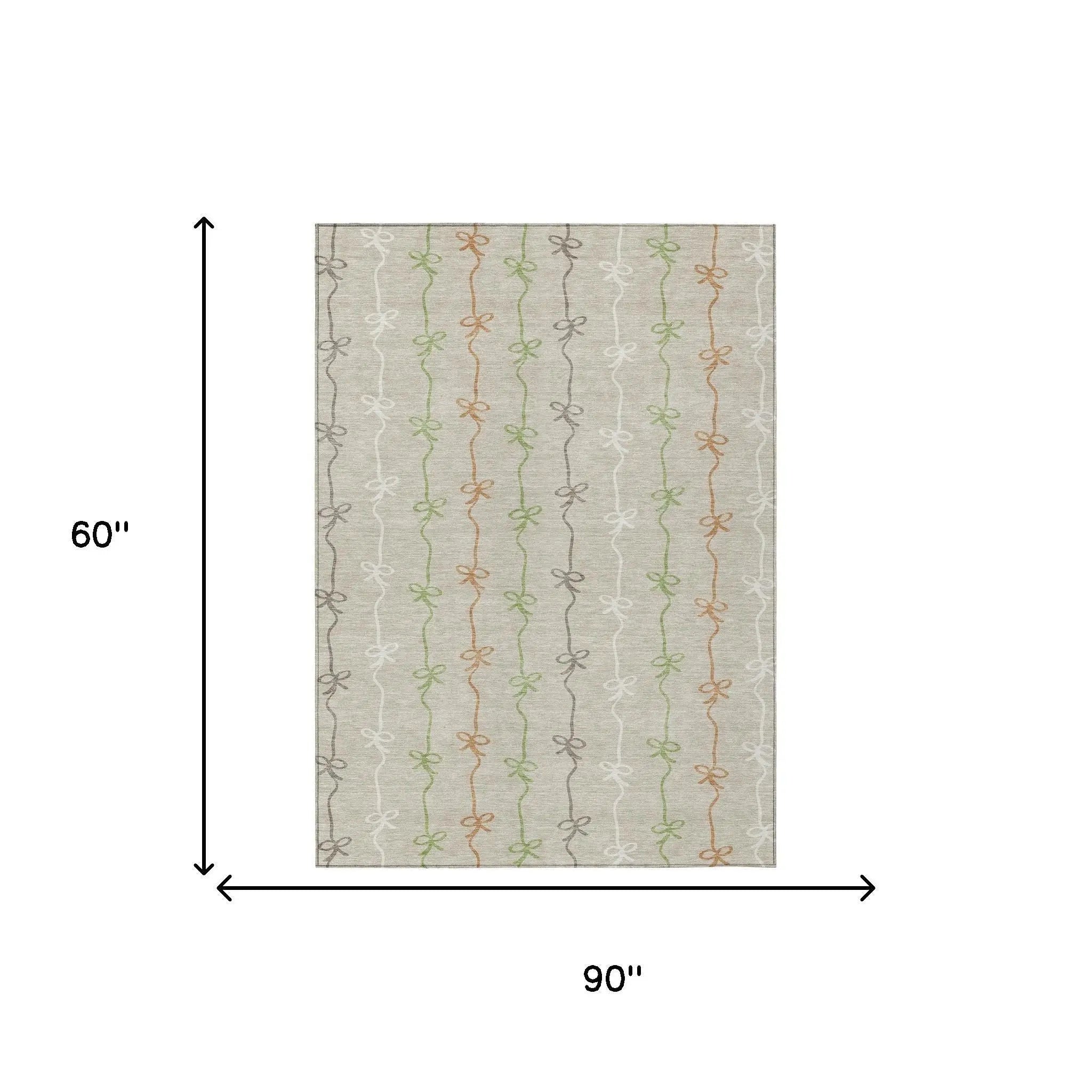 5' X 8' Beige And Gray Southwestern Washable Indoor Outdoor Area Rug Homeroots Outdoor