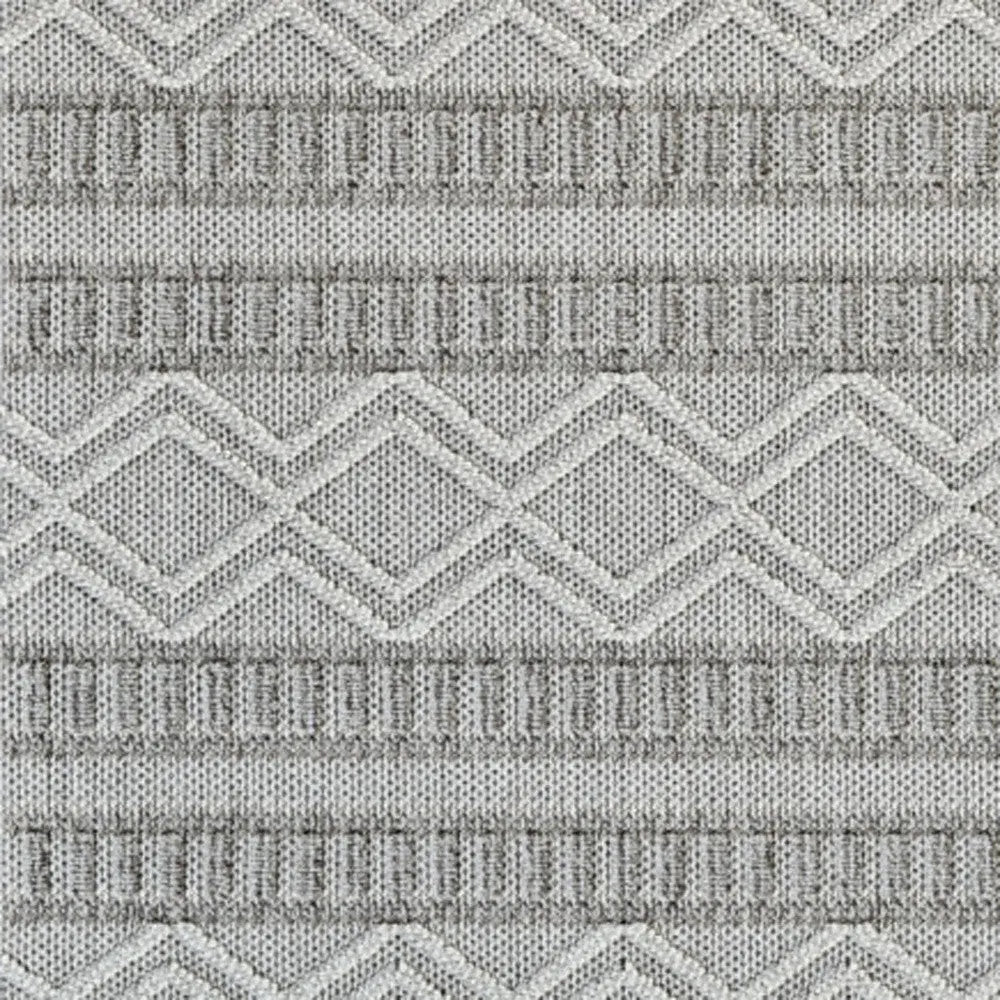 5' X 8' Beige And Gray Striped Distressed Indoor Outdoor Area Rug - GreatEagleInc