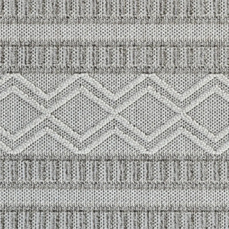 5' X 8' Beige And Gray Striped Distressed Indoor Outdoor Area Rug - GreatEagleInc