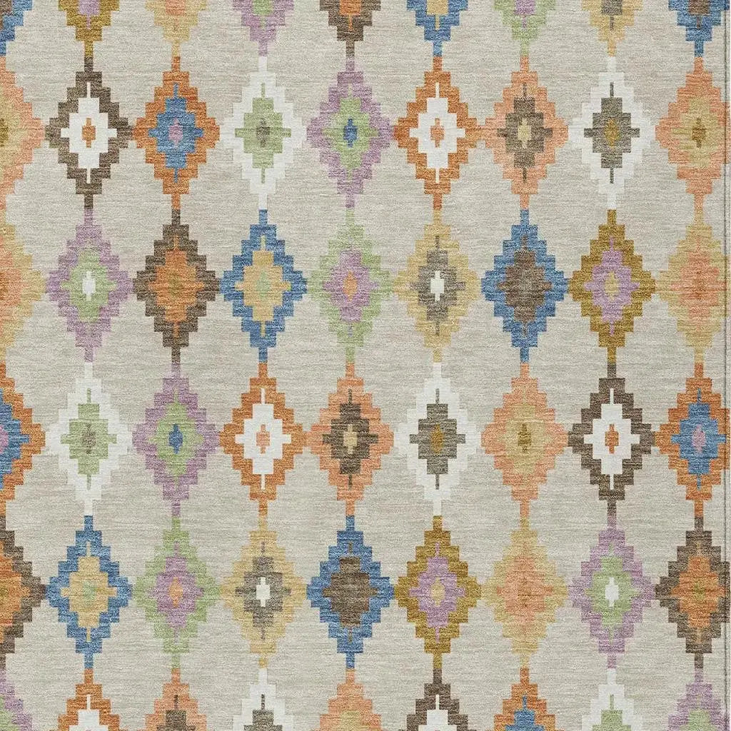 5' X 8' Beige And Ivory Aztec Washable Indoor Outdoor Area Rug Homeroots Outdoor