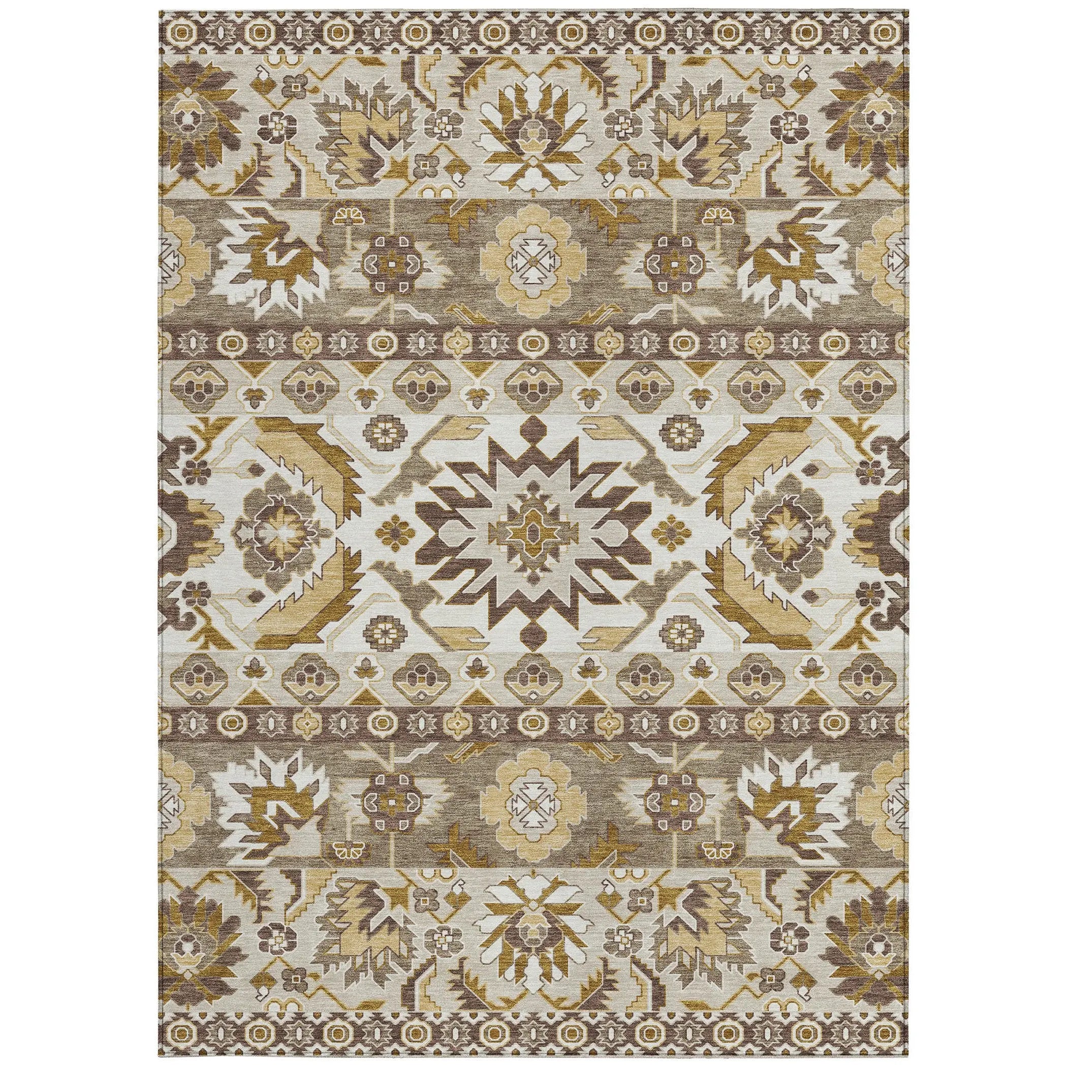 5' X 8' Beige And Ivory Cactus Washable Indoor Outdoor Area Rug Homeroots Outdoor