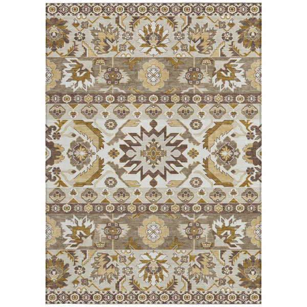 5' X 8' Beige And Ivory Cactus Washable Indoor Outdoor Area Rug Homeroots Outdoor