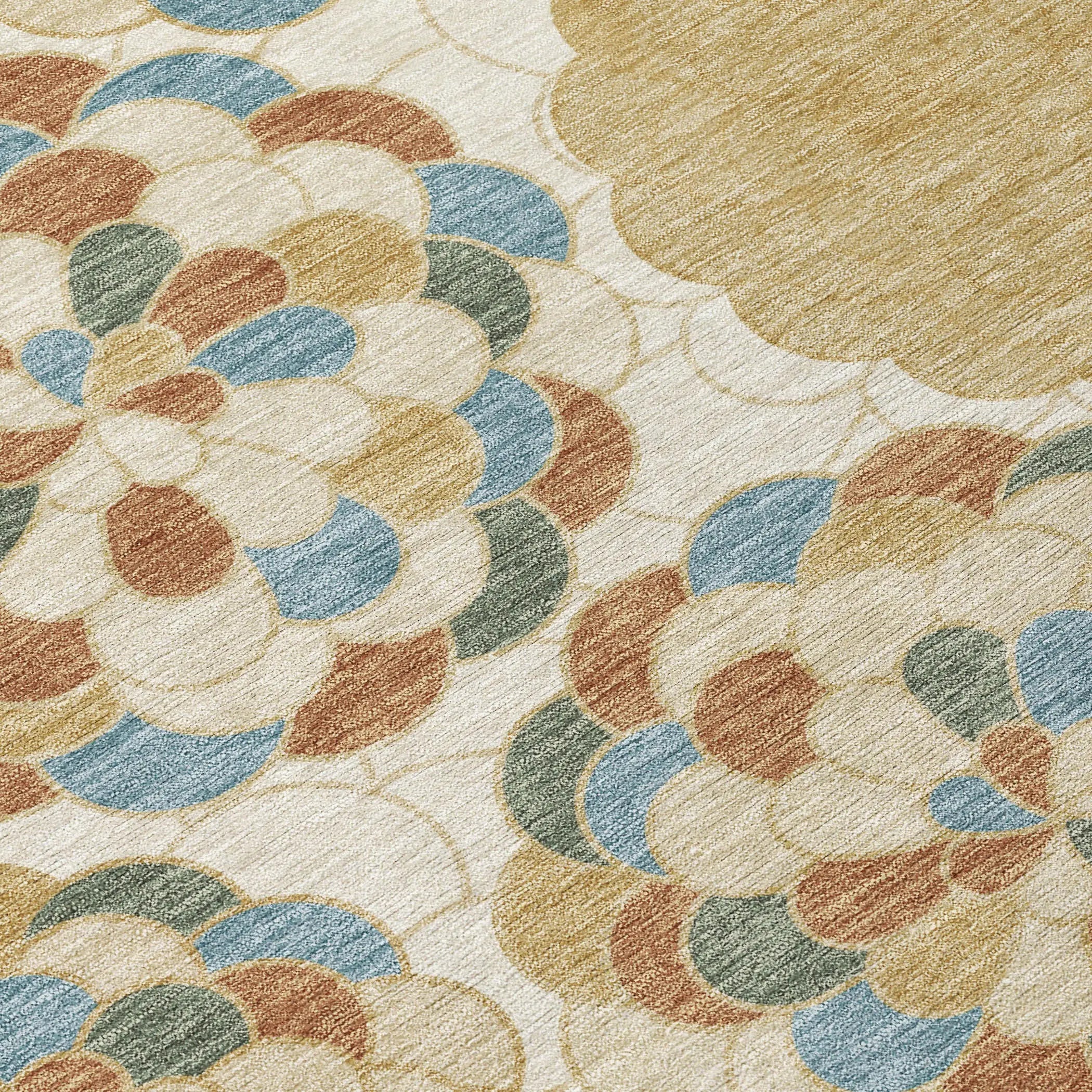 5' X 8' Beige And Ivory Floral Washable Indoor Outdoor Area Rug Homeroots Outdoor