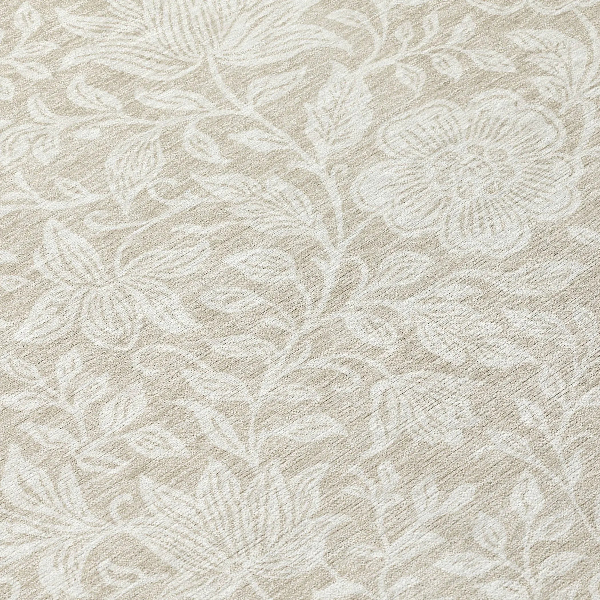 5' X 8' Beige And Ivory Floral Washable Indoor Outdoor Area Rug Homeroots Outdoor
