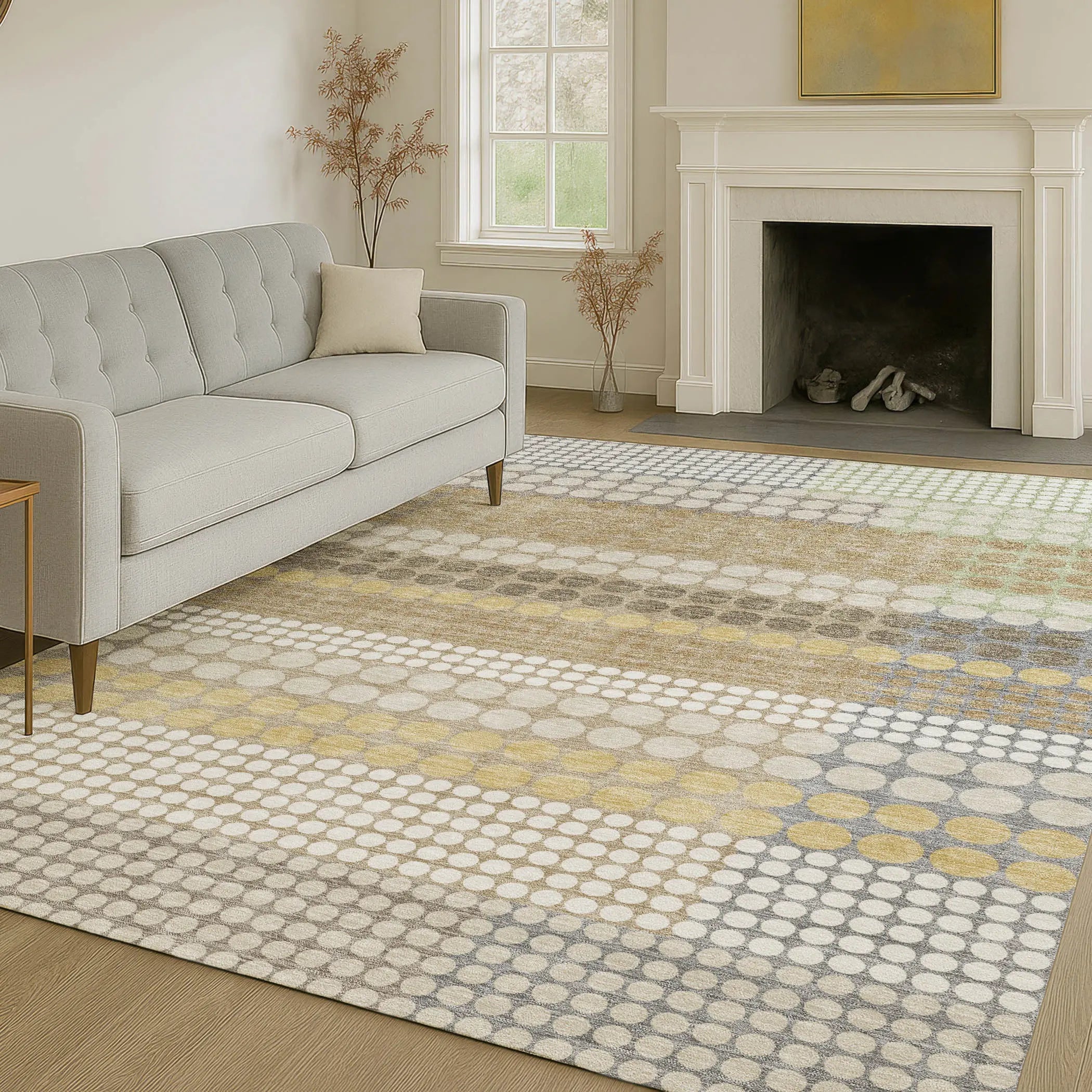 5' X 8' Beige And Ivory Geometric Washable Indoor Outdoor Area Rug Homeroots Outdoor