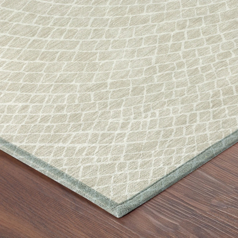 5' X 8' Beige And Ivory Geometric Washable Indoor Outdoor Area Rug Homeroots Outdoor