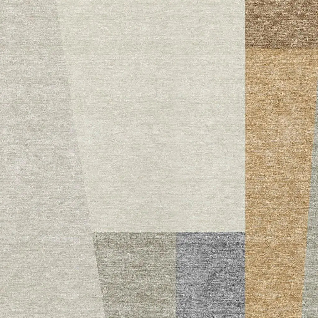 5' X 8' Beige And Ivory Geometric Washable Indoor Outdoor Area Rug Homeroots Outdoor