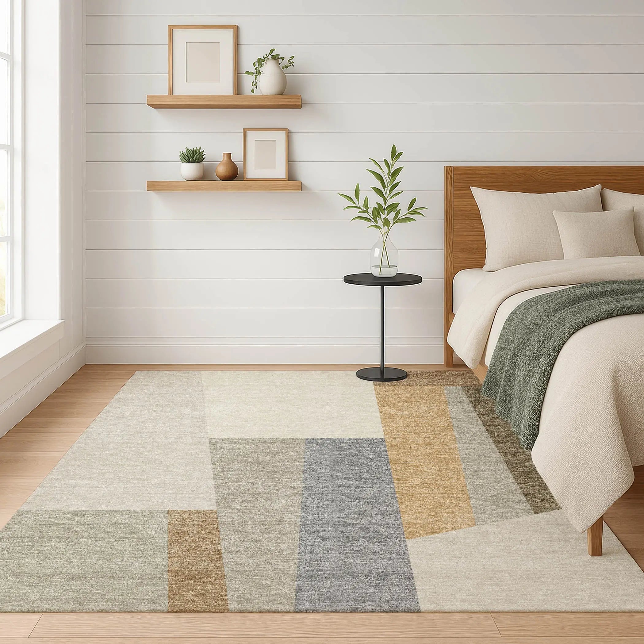 5' X 8' Beige And Ivory Geometric Washable Indoor Outdoor Area Rug Homeroots Outdoor