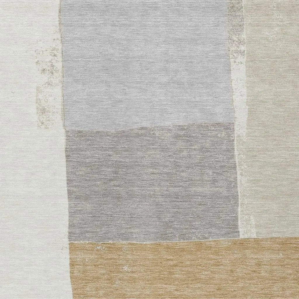 5' X 8' Beige And Ivory Geometric Washable Indoor Outdoor Area Rug Homeroots Outdoor