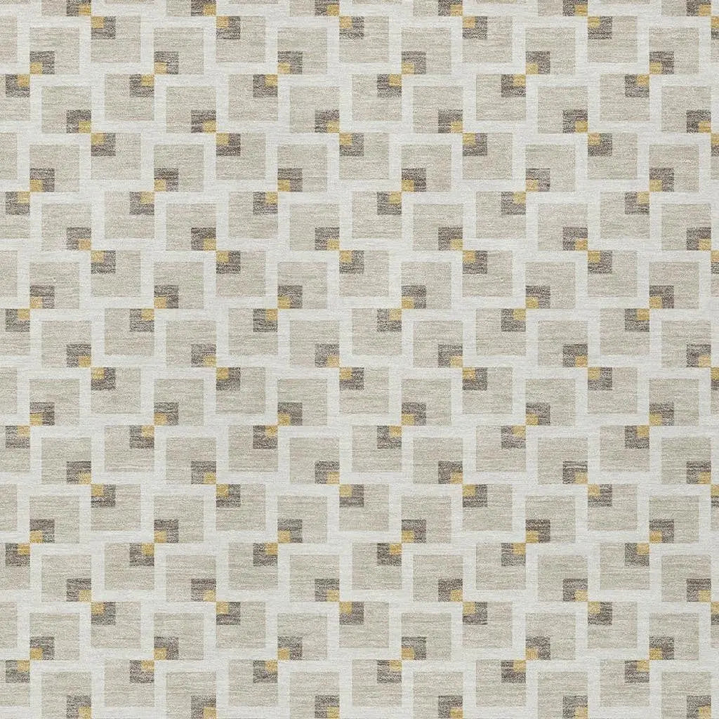 5' X 8' Beige And Ivory Geometric Washable Indoor Outdoor Area Rug Homeroots Outdoor