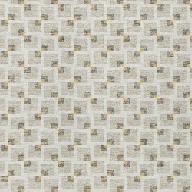 5' X 8' Beige And Ivory Geometric Washable Indoor Outdoor Area Rug Homeroots Outdoor