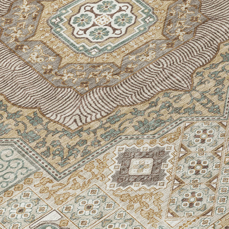 5' X 8' Beige And Ivory Oriental Washable Indoor Outdoor Area Rug Homeroots Outdoor