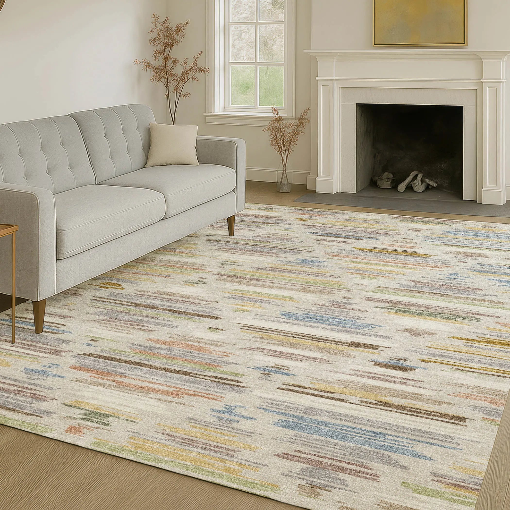 5' X 8' Beige And Ivory Southwestern Washable Indoor Outdoor Area Rug Homeroots Outdoor