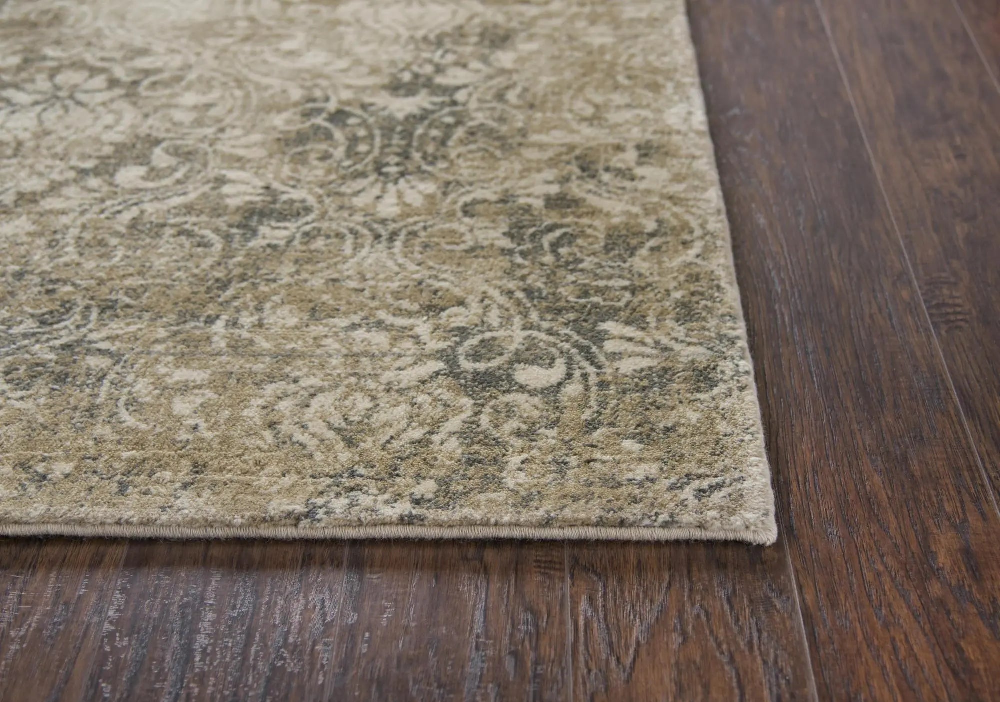 5' X 8' Beige And Natural New Zealand Lambs Wool Damask Hand Carved Handmade Area Rug Homeroots Home Decor