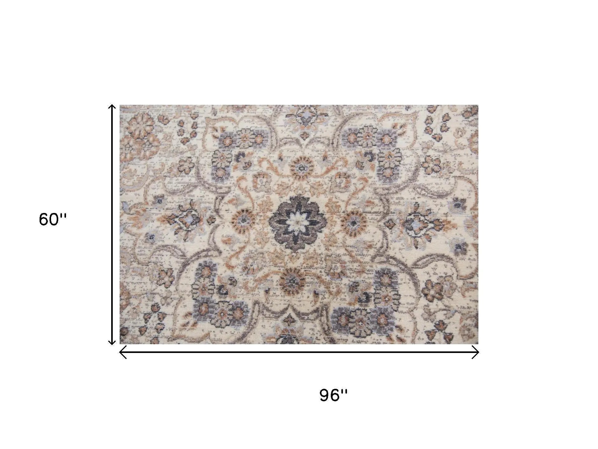5' X 8' Beige And Natural New Zealand Lambs Wool Medallion Hand Carved Handmade Area Rug Homeroots Home Decor