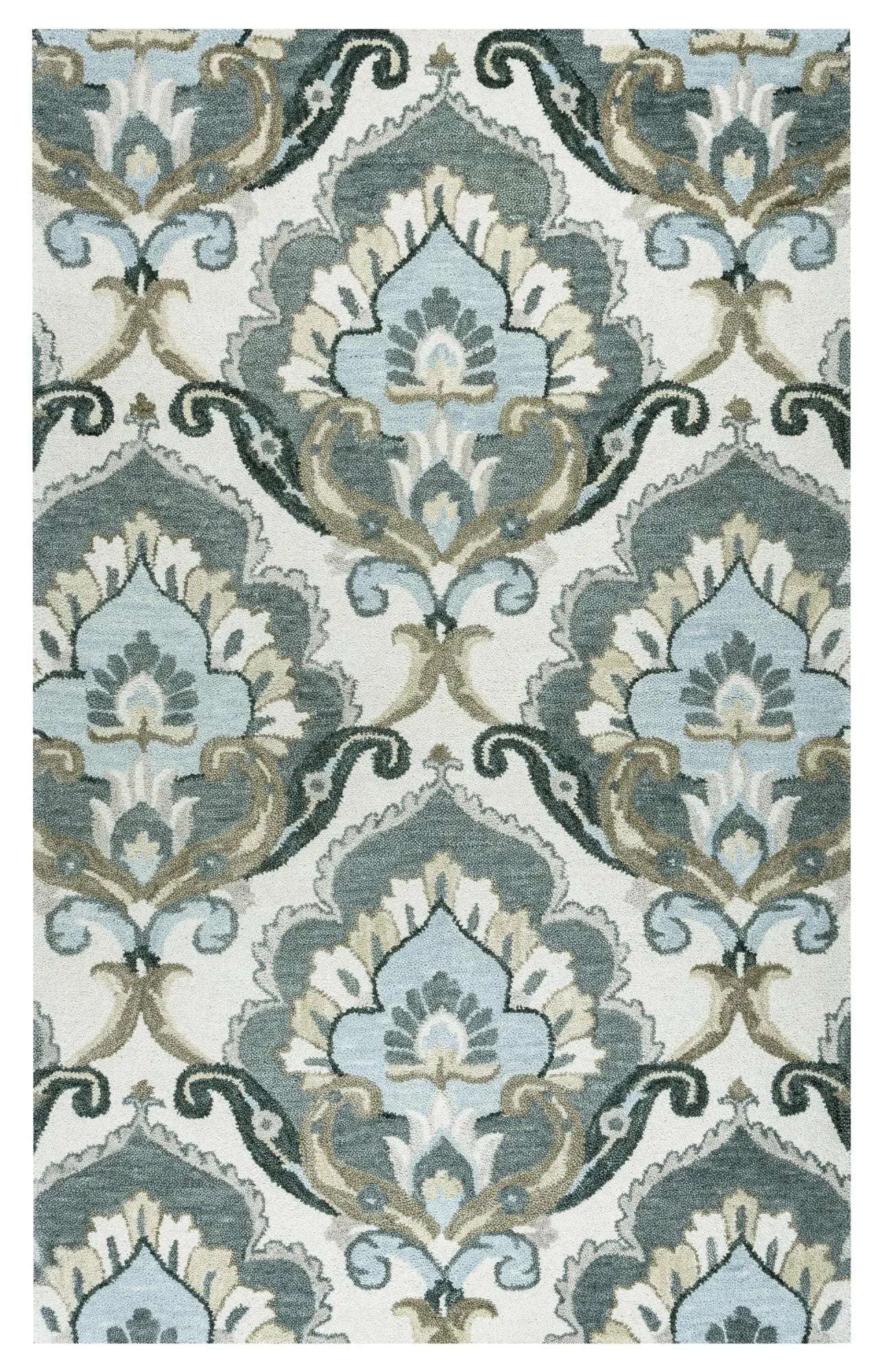 5' X 8' Beige And Natural Wool Floral Hand Tufted Area Rug Homeroots Home Decor