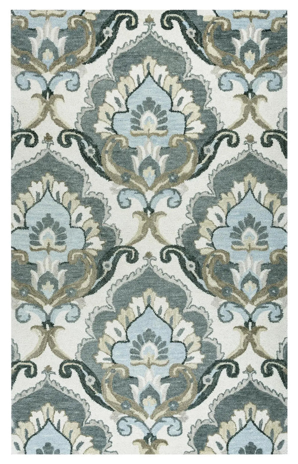 5' X 8' Beige And Natural Wool Floral Hand Tufted Area Rug Homeroots Home Decor